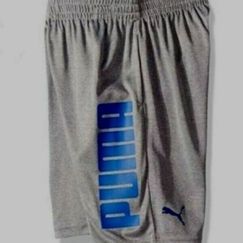 Puma Boys Athletic Shorts Light Heather Gray Color - Picture 2 of 2